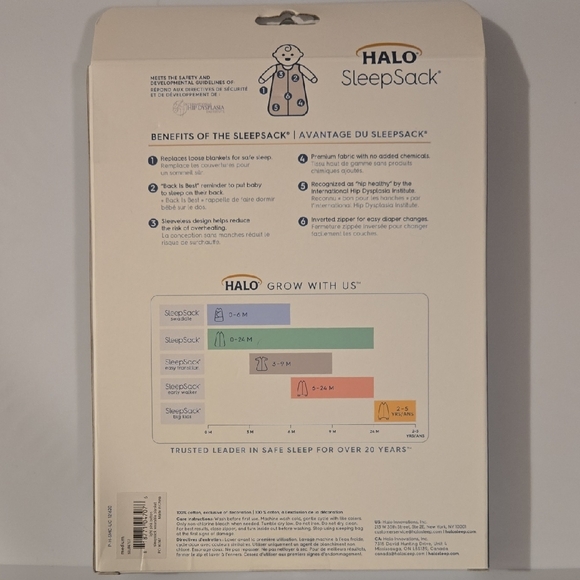 Halo 100% Cotton Pink 6-12 months Sleep Sack - Picture 2 of 3